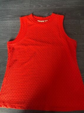 Anthropologie Bright Red Textured Sleeveless Tank